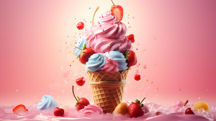 Healthy Ice Cream Poster 3d