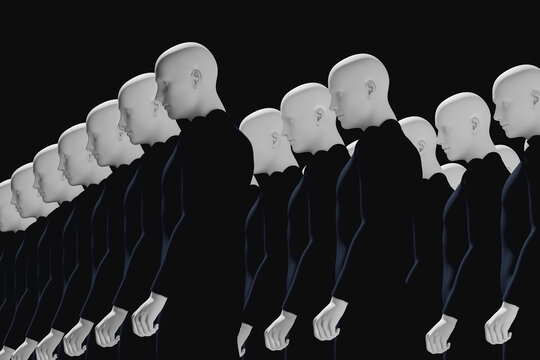 A group of robots with Artificial Intelligence