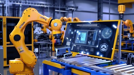 Smart industry robot arms for digital factory production technology