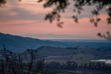 The view of the Pacific Ocean from the mountains
