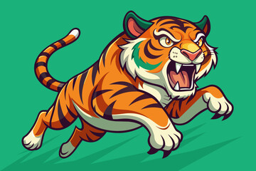 jumping-angry-tiger-vector-illustration