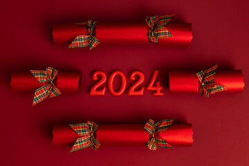 Candles shaped like the digits 2024