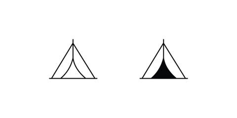 tent icon with white background vector stock illustration