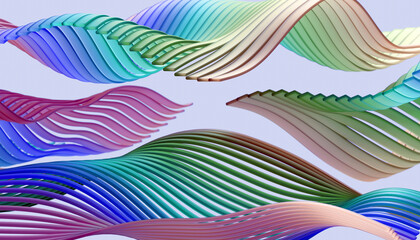 Abstract background of curved colored lines
