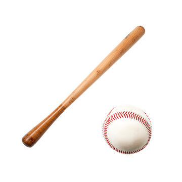 illustration of asia baseball and bat, Isolated on transparent PNG background, Generative ai