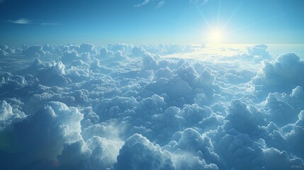 Beautiful aerial view above clouds