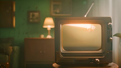 Vintage Television in a Retro Living Room with Ai generated.
