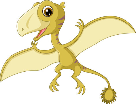 Cartoon peteinosaurus on white background