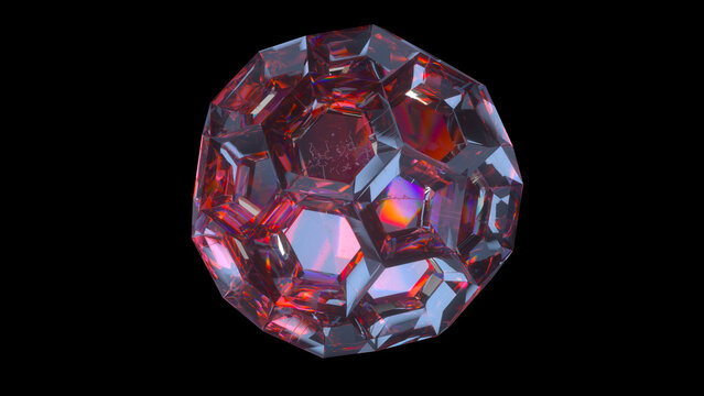 Red Abstract Crystal Ball