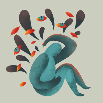 Mental Disorder concept: Paranoia or Anxiety disorder