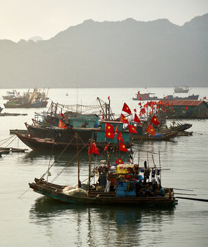 North Vietnam socialist or communist red flags