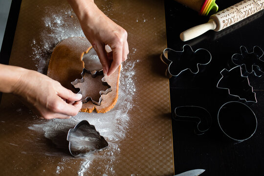 Gingerbread cookies are ready for baking