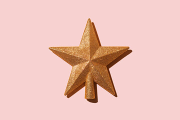 Gold Glitter star for a Christmas tree