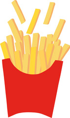 French fries in red boxes on table