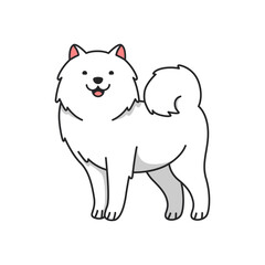 Cute Samoyed dog cartoon illustration 
