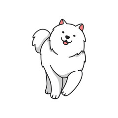 Obraz na płótnie Canvas Cute Samoyed dog cartoon illustration 