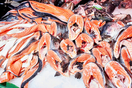 Salmon bones and heads