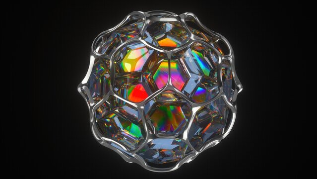 Iridescent Abstract Crystal Ball