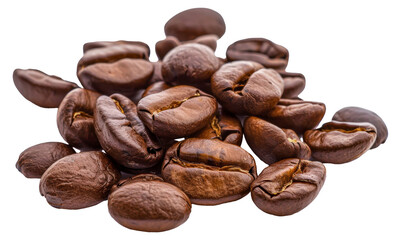 Naklejka premium A pile of coffee beans, cut out - stock png.
