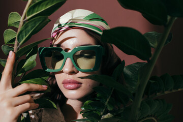 Summer portrait of woman in sunglasses