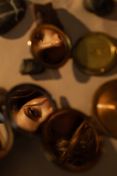 Eye reflection in mirror