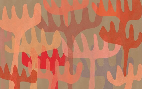 simple botany pastel  abstract design