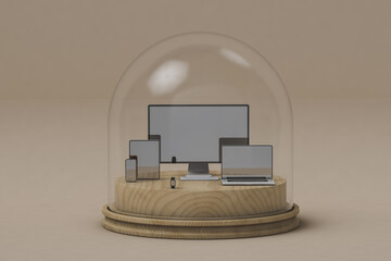 Devices protection system. Technology concept