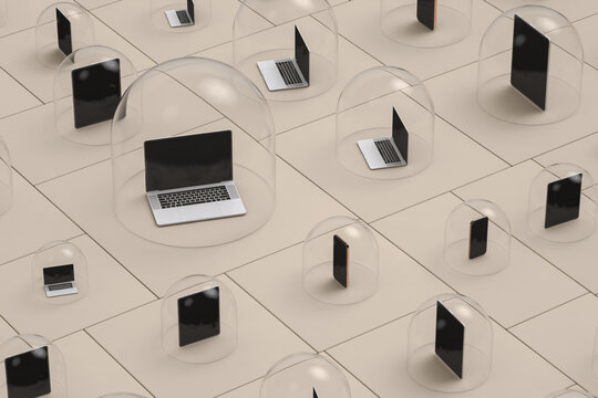 Devices protection system. Technology concept