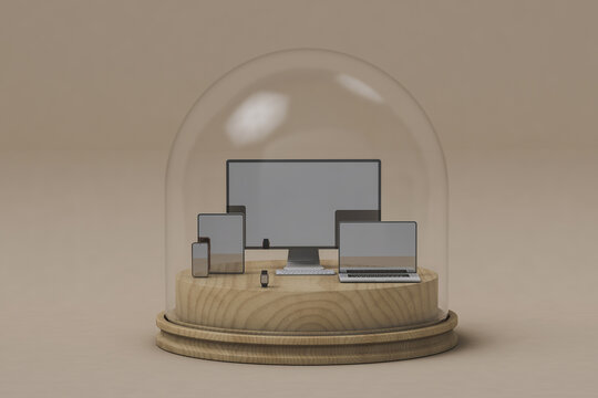 Devices protection system. Technology concept
