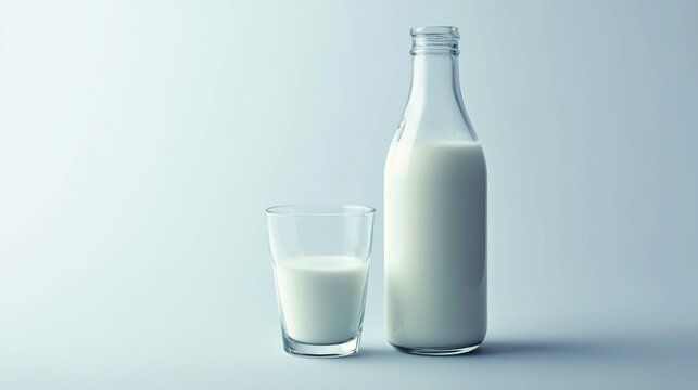 一杯の牛乳と牛乳瓶1
