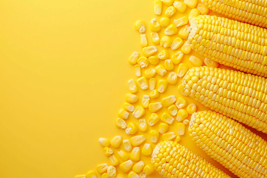 A close-up of a fresh ear of yellow sweet corn on the cob with its green husks peeled back