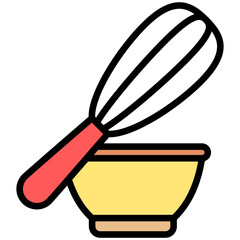 Whisk lineal multi color icon, relate to gastronomy theme. use for UI or UX kit, web and app development.