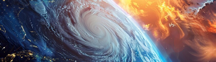AI transforming satellite weather data into actionable insights - obrazy, fototapety, plakaty