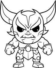 Obraz premium A cartoon character with a menacing look on his face