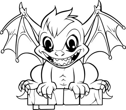 A cartoon dragon with its mouth wide open and teeth showing