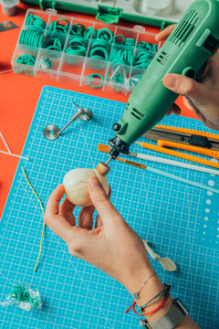 Modeler working in workshop