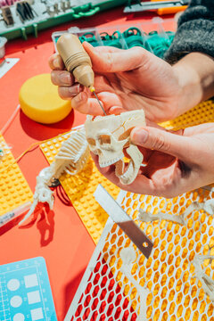Toy maker /modeler in workshop