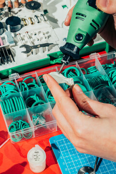Toy maker /modeler in workshop
