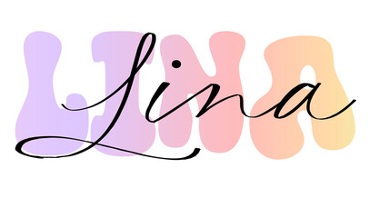 Lina Planner Name, Sticker, label, nametag & identify © moondawndrawing