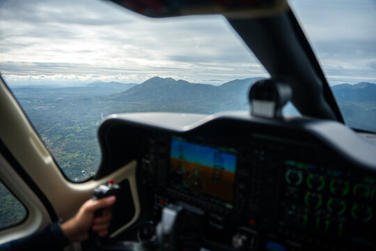 Anonymous Pilot, And Of Controls Of An Aircraft Cabin.