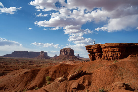 Young woman admiring Monument Valley