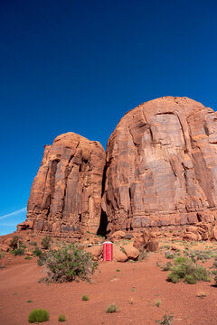 Red Public Restroom