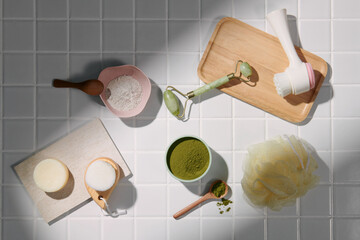 image of homemade cosmetics ingredients. aroma theme