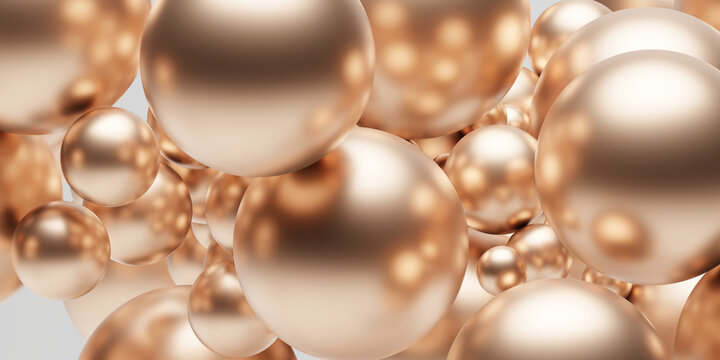 Illustration of golden spheres