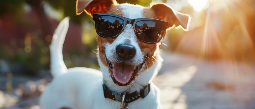 A Crazy Dog with Sunglasses