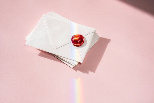 Valentine's Day cards with heart and rainbow