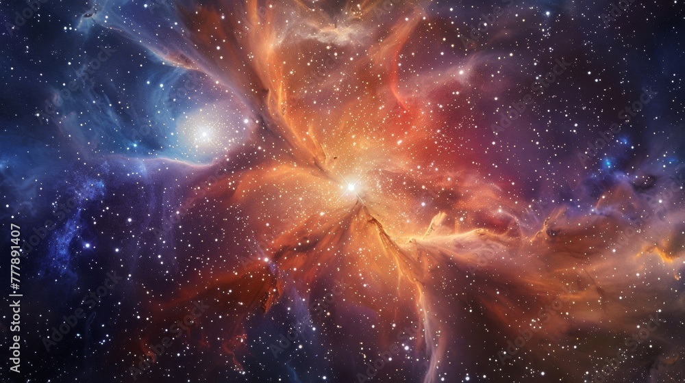 Poster a stunning view of a star with thousands of stars ed together seemingly in perfect harmony. the vary