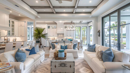 Seaside Serenity: Coastal Interior Design in Living Room