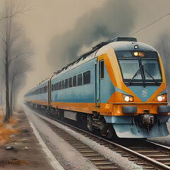 Obraz premium Train in Norway