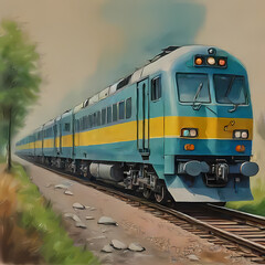 Naklejka premium Train in Norway